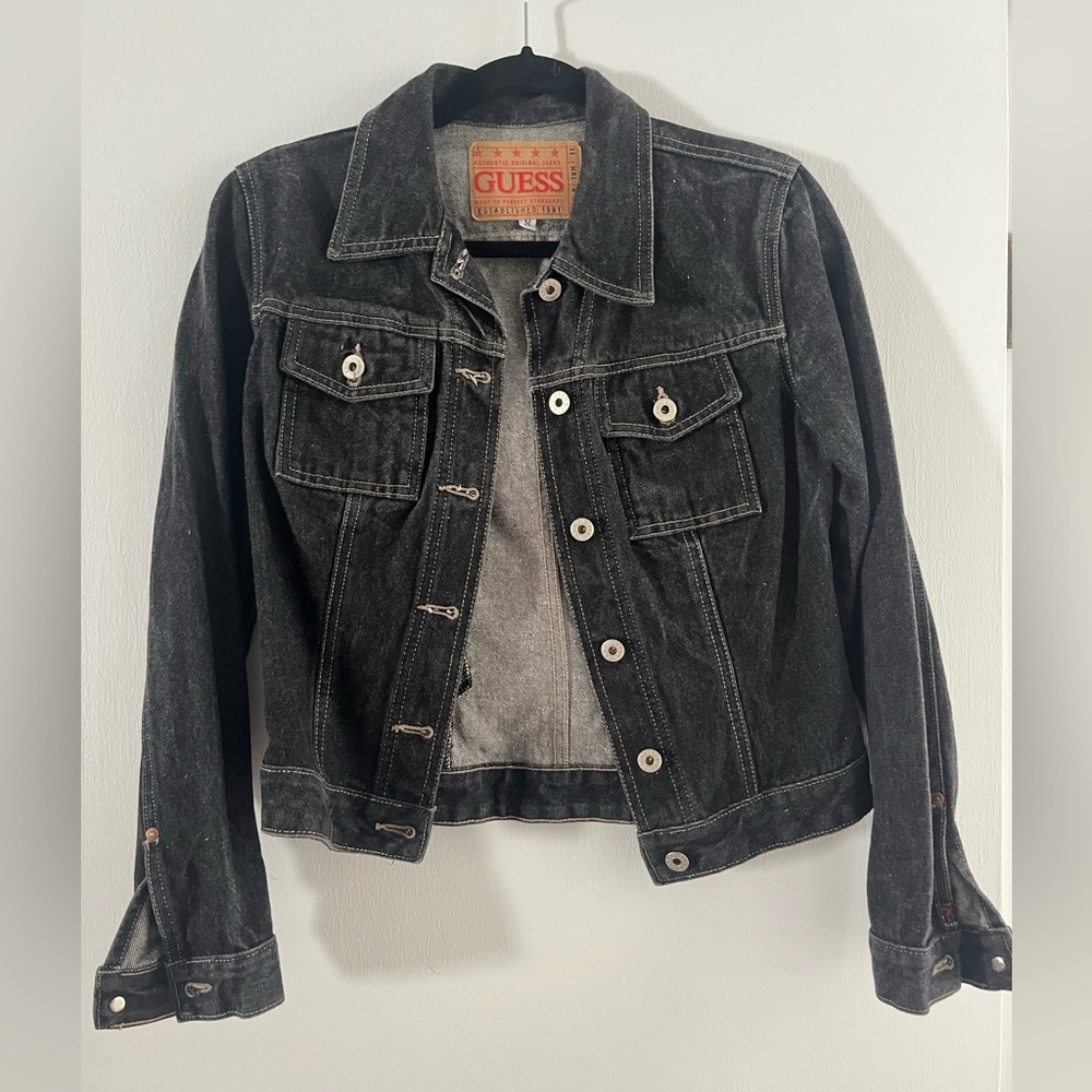 Vintage GUESS jean jacket - black denim